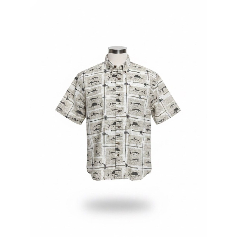 Reel Legends Mens XL Marlin Sailfish Tuna Fishing Shirt Button Down Cotton